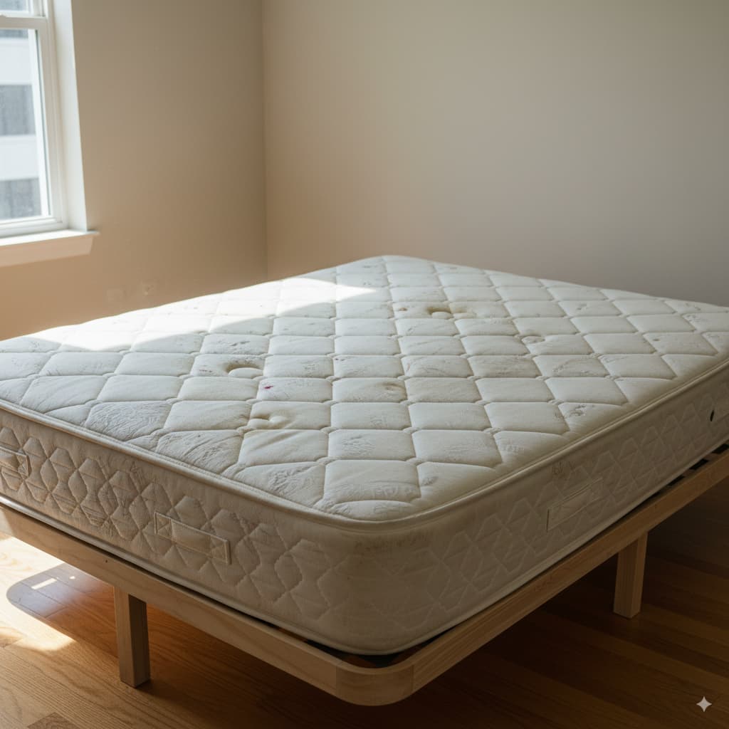 colchón antes del lavado